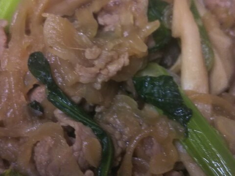 アスパラ菜と牛肉の炒め物